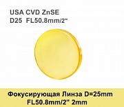 Фокусирующая Линза D=25 мм, f=50.8 мм, США 2mm